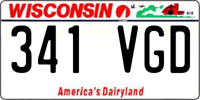 WI license plate 341VGD