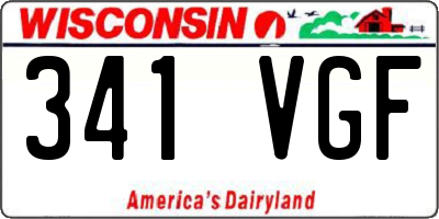 WI license plate 341VGF