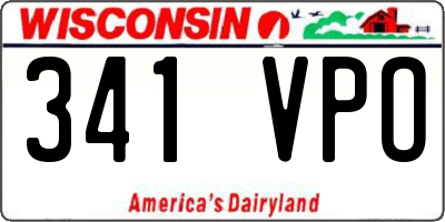 WI license plate 341VPO