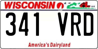 WI license plate 341VRD