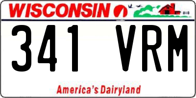 WI license plate 341VRM