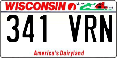 WI license plate 341VRN