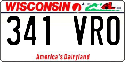 WI license plate 341VRO