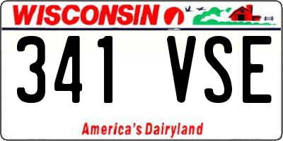 WI license plate 341VSE