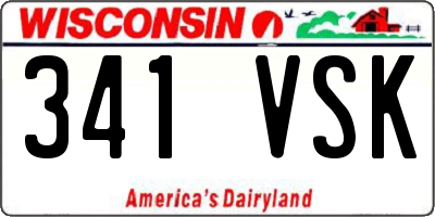 WI license plate 341VSK