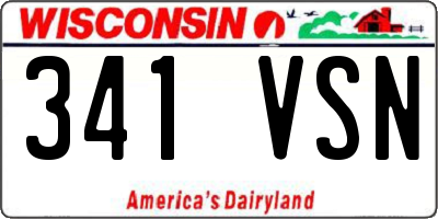 WI license plate 341VSN