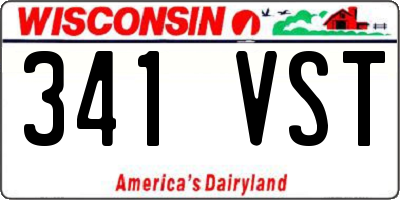 WI license plate 341VST