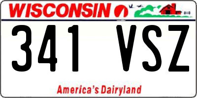 WI license plate 341VSZ