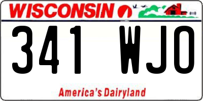 WI license plate 341WJO