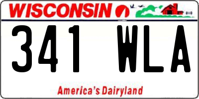 WI license plate 341WLA