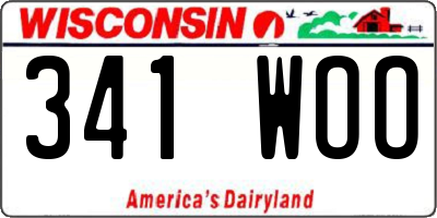 WI license plate 341WOO