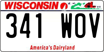 WI license plate 341WOV