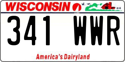 WI license plate 341WWR