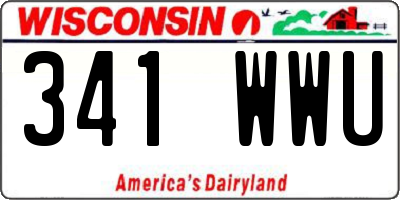 WI license plate 341WWU
