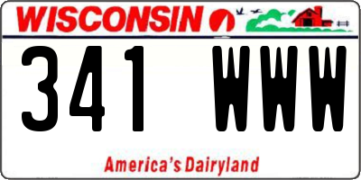 WI license plate 341WWW
