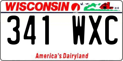 WI license plate 341WXC