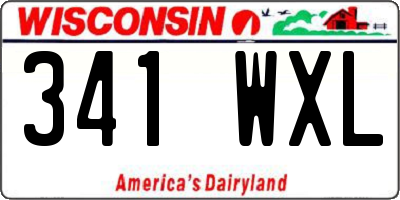 WI license plate 341WXL