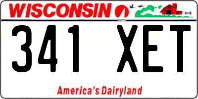 WI license plate 341XET