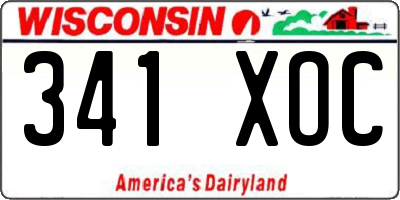 WI license plate 341XOC