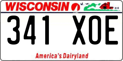 WI license plate 341XOE