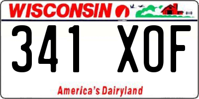 WI license plate 341XOF