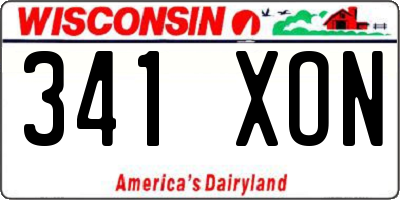 WI license plate 341XON
