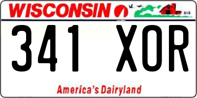 WI license plate 341XOR