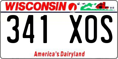 WI license plate 341XOS
