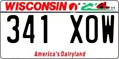 WI license plate 341XOW