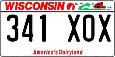 WI license plate 341XOX