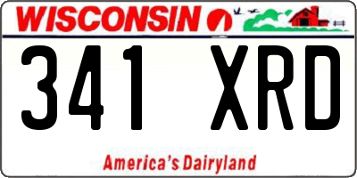 WI license plate 341XRD