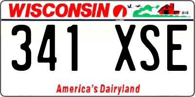 WI license plate 341XSE