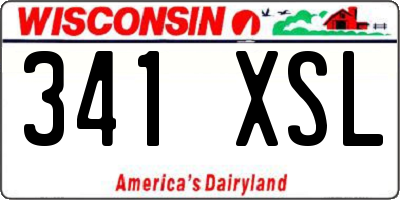 WI license plate 341XSL