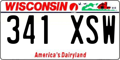 WI license plate 341XSW