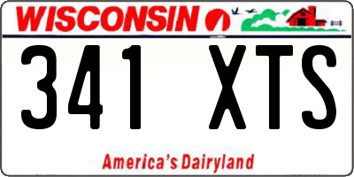 WI license plate 341XTS