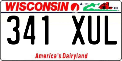 WI license plate 341XUL