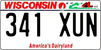 WI license plate 341XUN