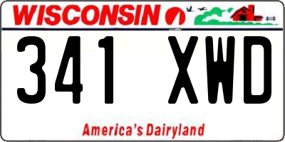 WI license plate 341XWD
