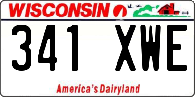WI license plate 341XWE