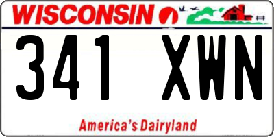 WI license plate 341XWN