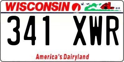 WI license plate 341XWR