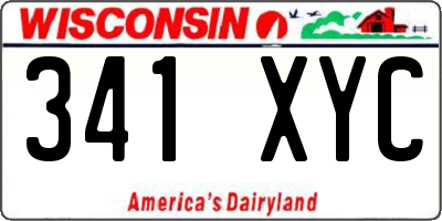 WI license plate 341XYC