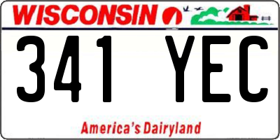 WI license plate 341YEC