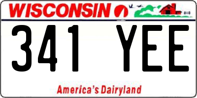 WI license plate 341YEE