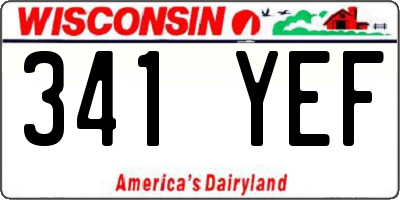WI license plate 341YEF