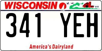 WI license plate 341YEH