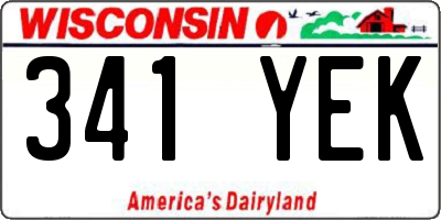 WI license plate 341YEK