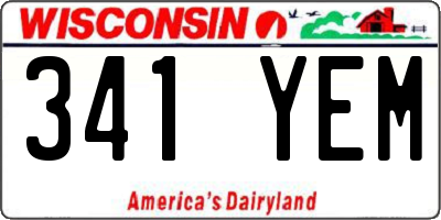 WI license plate 341YEM