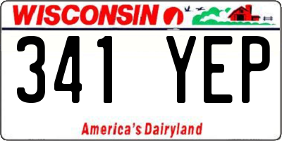 WI license plate 341YEP