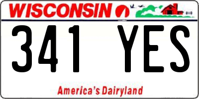 WI license plate 341YES